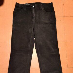 Banana Republic Black Leather Straight Leg Pants Size 34